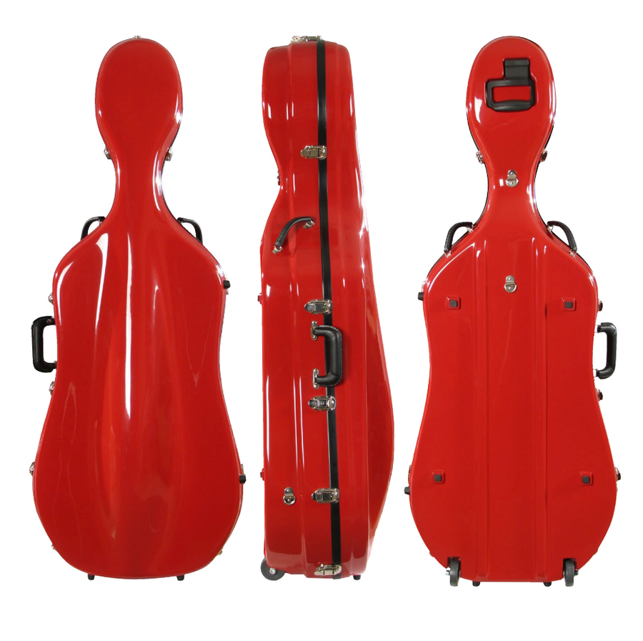 Bobelock Fiberglass Suspension Cello Case With Wheels (B3-2000LS)(B3-2000XLS)