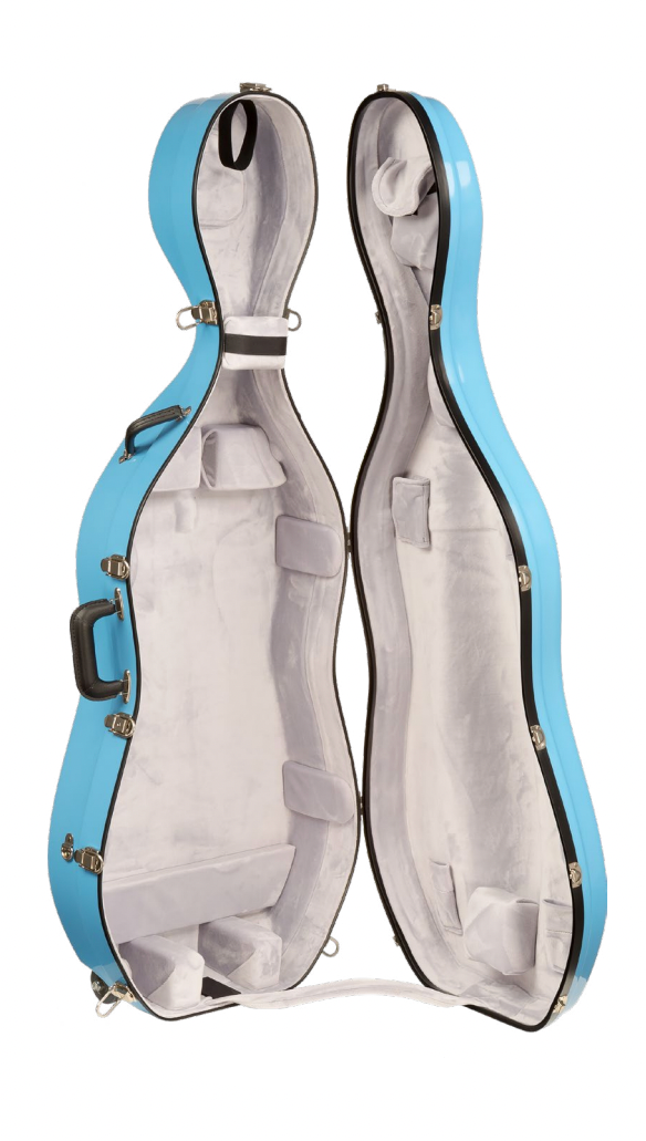 Bobelock Fiberglass Suspension Cello Case With Wheels (B3-2000LS)(B3-2000XLS)
