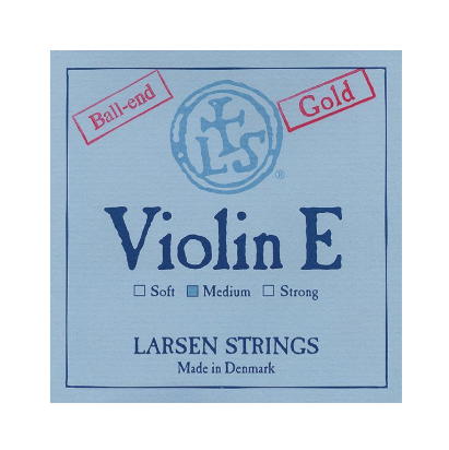 Larsen Violin Gold E & Silver D String Set, Ball End or Loop End