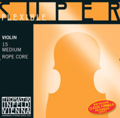 Superflexible (Ropecore) violin set with ROP08-1 chrome E string