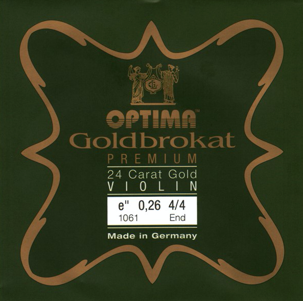 Optima Goldbrokat Brassed Premium Violin E1 0.27 Ball End 4/4