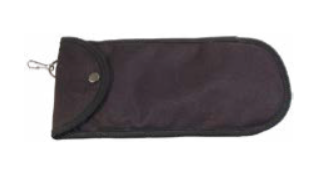 Bobelock Black shoulder rest bag, clips to case.