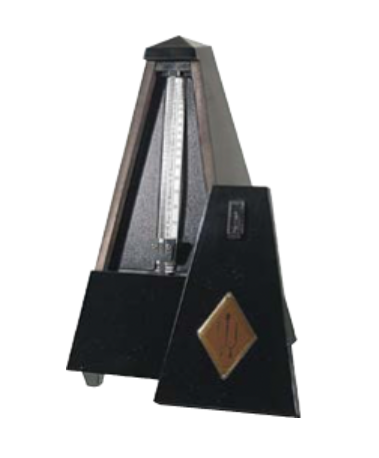 Malzel Wood, black high-gloss finish metronome without bell
