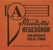 Economy Strad violin string set. 4/4 scale. Light tension.