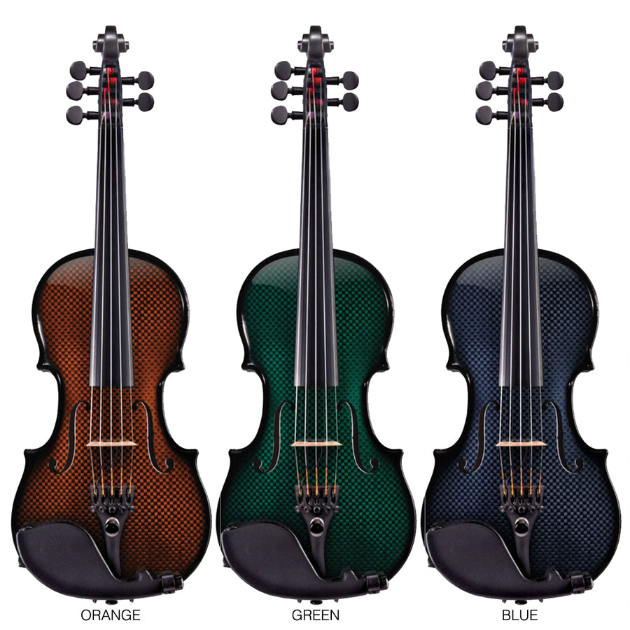 Glasser AE 5-String Acoustic/Electric Violin Orange, Green, Blue