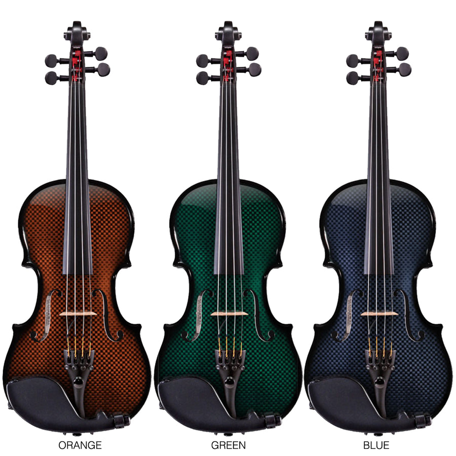 Glasser AE 4-string Acoustic/Electric Violin Orange/Green/Blue